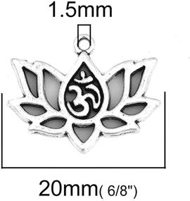 img 2 attached to 🌸 JGFinds Lotus Flower Charm Om Yoga Chakra Pendant - 45-Piece Silver Tone DIY Jewelry Making Kit: Create Stunning Expressions of Serenity