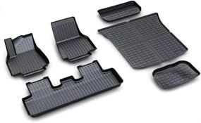 img 3 attached to 🚗 Custom Fit TPE Car Floor Mats and Cargo Liner for Tesla Model Y 5-Seat 2021 - All Weather Protection - Rear Cargo Tray, Trunk Interior Accessories (NOT compatible with 7-Seat configuration)