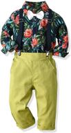 🌺 joycebaby hawaiian shirts and suspenders pants set for toddler boys - stylish outfits logo