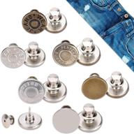 👖 12 pcs labato instant button pins for jeans – no sew metal button replacements for perfect fit, adjustable jeans button kits, extend/reduce waist size, removable pin buttons for all pants logo