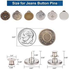 img 1 attached to 👖 12 PCS Labato Instant Button Pins for Jeans – No Sew Metal Button Replacements for Perfect Fit, Adjustable Jeans Button Kits, Extend/Reduce Waist Size, Removable Pin Buttons for All Pants