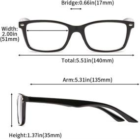 img 3 attached to 👓 Suertree 5 Pack Spring Hinge Reading Glasses for Women and Men - Lightweight Eyewear with 1.5X Magnification - Black Frames