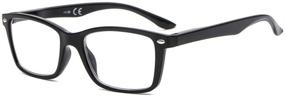 img 1 attached to 👓 Suertree 5 Pack Spring Hinge Reading Glasses for Women and Men - Lightweight Eyewear with 1.5X Magnification - Black Frames