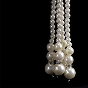 img 3 attached to 📿 1920s Pearls Beads Necklace for Women and Girls - Fashion Imitation Faux Pearls Long Necklace - Vintage Costume Jewelry Necklace - 55-inch Length - 0.32-inch Pearl Diameter