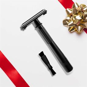 img 2 attached to 🪒 Black Double Edge Safety Razor - Butterfly Open Razor with 10 Japanese Stainless Steel Blades - Precise & Smooth Shaving Razor for Men