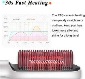 img 1 attached to 🔥 Расческа для выпрямления волос Lobemoky: быстро нагревающийся утюжок для выпрямления волос с встроенным гребнем, технологиями против опасного ожога, 5 режимов нагрева - профессиональное качество салона для дома и путешествий.