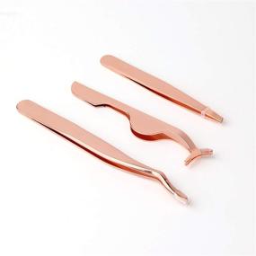 img 4 attached to 💕 Arroyner 3Pcs Eyelashes Tool Set - Rose Golden Lash Applicator, Scissors & Lash Tools for Fake Eyelashes