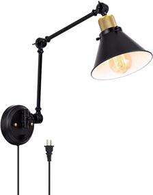 img 4 attached to 💡 Dimmable Swing Arm Wall Sconce Plug in with Switch - TRLIFE | Wall Mounted Light, 6FT Plug in Cord, E26 Base, UL Listed