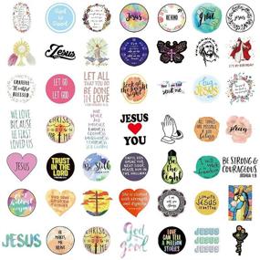 img 3 attached to 🙏 Waterproof Jesus Christian Stickers – 200Pcs Vinyl Decals for Hydro Flask, Water Bottle, Laptop, Skateboard, Computer, Phone