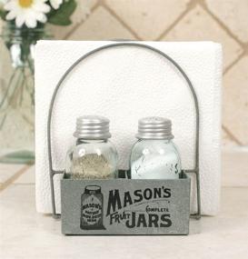 img 1 attached to Mason's Jars Salt, Pepper, and Napkin Caddy Box: Stylish and Practical Storage Solution
