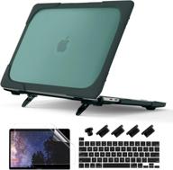 💻 dongke macbook pro 13 inch case 2020, a2338 m1 a2251 a2289, heavy duty shockproof hard shell with kickstand, teal логотип