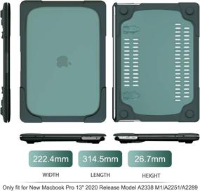 img 3 attached to 💻 DONGKE MacBook Pro 13 inch Case 2020, A2338 M1 A2251 A2289, Heavy Duty Shockproof Hard Shell with Kickstand, Teal