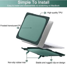 img 1 attached to 💻 DONGKE MacBook Pro 13 inch Case 2020, A2338 M1 A2251 A2289, Heavy Duty Shockproof Hard Shell with Kickstand, Teal