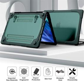 img 2 attached to 💻 DONGKE MacBook Pro 13 inch Case 2020, A2338 M1 A2251 A2289, Heavy Duty Shockproof Hard Shell with Kickstand, Teal