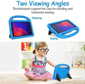 img 2 attached to 📱 eTopxizu Kids Case for Alcatel Joy Tab 2 8 inch 2020 (Model: 9032Z): Lightweight, Shockproof, Foldable Stand - Blue