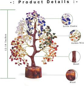 img 3 attached to 🌳 Золотой проволочный Бонсай Кристальное Дерево - Дерево Жизни с 7 чакрами - Фэн-шуйские кристаллические подарки для декора дома, повышение положительной энергии, натуральные драгоценные камни, кристаллы удачи Дерево Денег - Духовный подарок
