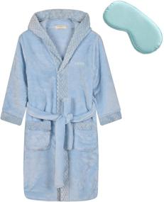 img 4 attached to 👦 Hooded Flannel Bathrobes for Boys and Girls: High-Quality Robes for Kids' Clothing
