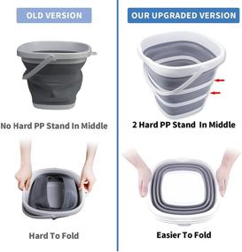 img 2 attached to Foldable Collapsible Water Bucket 10L 2.6 Gallon – Portable Cleaning Bucket for Outdoor, Garden, Camping – Space Saving Square Mop Bucket