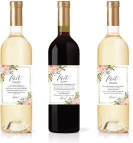 img 2 attached to 🍾 Set of 6 Floral Milestone Wine Bottle Labels for Wedding Celebrations - Bridal Shower, Bachelorette Party, Engagement Present. Ideal Registry Gift for Bride-To-Be. Creative Firsts for Newlyweds Ideas.