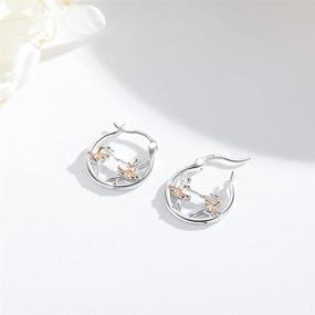 img 2 attached to 🩰 Sterling Silver Ballerina Dance Earrings - Hypoallergenic Huggie Hoops for Cartilage, Sensitive Ears - Ideal Ballet Dancer Gifts for Women and Girls