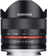 📷 black samyang sy8mbk28-e 8mm f2.8 umc fisheye ii lens for sony e-mount (nex) cameras logo