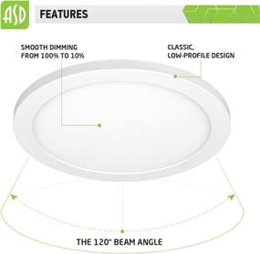 img 1 attached to 💡 ASD (4 Pack) Dimmable LED Ceiling Light Fixture, 9 Inch Flush Mount, Round Surface Mount LED Panel, 18W=100W Equivalent, 1260 Lm, 4000K (Bright White), ETL Listed & Energy Star Certified