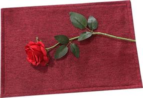 img 4 attached to 🧺 Washable Cashmere Placemats for Kitchen - Resistant & Durable