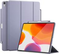 📱 ipad pro 11 case with pencil holder - magnetic attachment, wirelessly charge - grey, auto sleep/wake, two viewing angles, soft tpu back shell logo