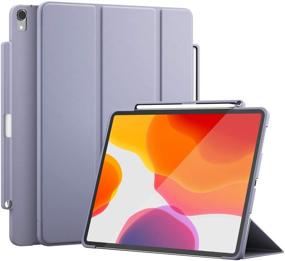 img 4 attached to 📱 Ipad Pro 11 Case with Pencil Holder - Magnetic Attachment, Wirelessly Charge - Grey, Auto Sleep/Wake, Two Viewing Angles, Soft TPU Back Shell