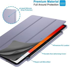 img 2 attached to 📱 Ipad Pro 11 Case with Pencil Holder - Magnetic Attachment, Wirelessly Charge - Grey, Auto Sleep/Wake, Two Viewing Angles, Soft TPU Back Shell