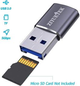 img 1 attached to 💾 ZIYUETEK Алюминиевый USB 3.0 Micro SD Кардридер для ПК - Портативный адаптер для карт памяти с считывателем TF-карт