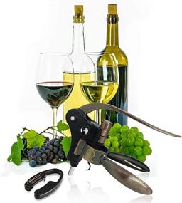 img 1 attached to 🍷 Wine Ziz Wine Bottle Opener: Professional Corkscrew Opener Set with Foil Cutter & Metal Screw-pull Lever