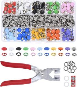 img 4 attached to Mandala Crafts Metal Snap Button Kit: Snap Buttons & Fastener Tool 🔘 for Sewing & Leather Crafting in 10 Assorted Colors - 9.5mm 0.37 Inch