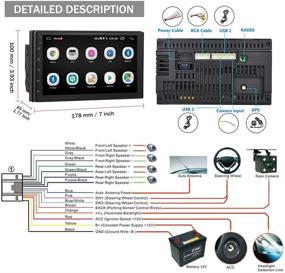 img 3 attached to 🚗 Hikity 2021 Новое Android 10.1 Двойной Din Автомобильный стерео: 7-дюймовый сенсорный экран, GPS-навигация, Bluetooth, WiFi, FM-радио, SWC, Mirror Link, Камера заднего вида и микрофон