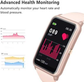 img 3 attached to 🏋️ FITVII Fitness Tracker, Heart Rate Blood Pressure Monitor Activity Tracker, 1.57'' Touch Screen Calorie Step Counter Smartwatch IP68 Waterproof, Weather Sleep Monitor Music Control for Women Men Kids