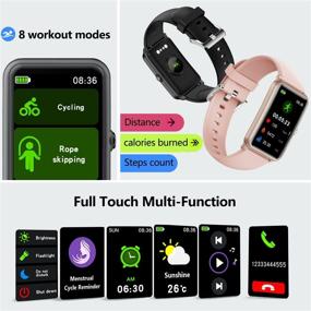 img 1 attached to 🏋️ FITVII Fitness Tracker, Heart Rate Blood Pressure Monitor Activity Tracker, 1.57'' Touch Screen Calorie Step Counter Smartwatch IP68 Waterproof, Weather Sleep Monitor Music Control for Women Men Kids