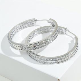 img 2 attached to Enhance Your Style with 18K Gold Plated Inside-Out Hoop Earrings Embellished with CZ