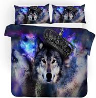 🐺 feelyou wolf comforter cover set: full size 3d wolf print duvet cover for a wild animal theme bedding experience logo