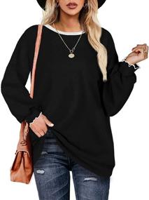 img 3 attached to 👚 Trendy Women's Crewneck Sweatshirts: Stylish Long Sleeve Tunic Tops by Sousuoty