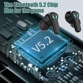 img 1 attached to 🎮 Полный игровой опыт: Красные беспроводные игровые наушники с Bluetooth 5.2, быстрой зарядкой Type-C и 45 мс ультранизкой задержкой.