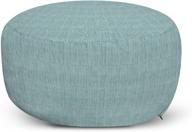 🛋️ ambesonne mint green faux suede pouf cover with zipper, digitally printed home textile, soft decorative fabric unstuffed case for living room dorm furniture, 30 inch width x 17.3 inch length logo
