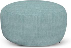 img 4 attached to 🛋️ Ambesonne Mint Green Faux Suede Pouf Cover with Zipper, Digitally Printed Home Textile, Soft Decorative Fabric Unstuffed Case for Living Room Dorm Furniture, 30 Inch Width x 17.3 Inch Length