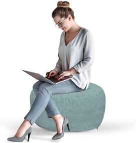 img 3 attached to 🛋️ Ambesonne Mint Green Faux Suede Pouf Cover with Zipper, Digitally Printed Home Textile, Soft Decorative Fabric Unstuffed Case for Living Room Dorm Furniture, 30 Inch Width x 17.3 Inch Length