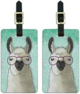 llama glasses luggage suitcase carry logo
