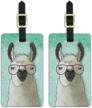 llama glasses luggage suitcase carry logo