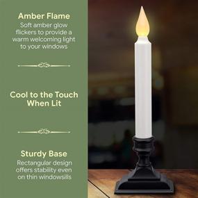 img 1 attached to 🏠 Illuminate your Home with 612 Vermont Battery Operated LED Window Candles with Flickering Amber Flame and Automatic Timer - Pack of 4, Antique Bronze