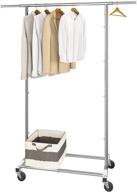 👕 vontreux standard rod clothing garment rack on wheels - chrome, hanging clothes rack for room логотип