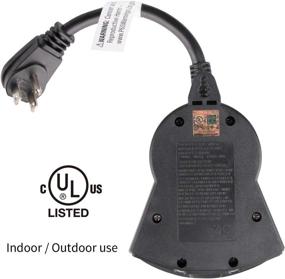 img 1 attached to 🌞 Versatile Outdoor Light Sensor Timer | Waterproof, Heavy Duty Outlet Timer with Countdown Mode | Ideal for Home, Backyard, Garden | 3 Grounded Outlets | 24-Hour Operation