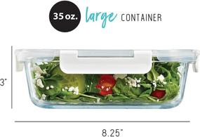 img 3 attached to 🍱 Fit & Fresh 5-Pack Glass Containers with Locking Lids - Meal Prep, 35 oz Airtight Glass Storage