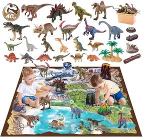 img 4 attached to 🦖 Dinosaur Toy Set - Triceratops Included by CUTE STONE